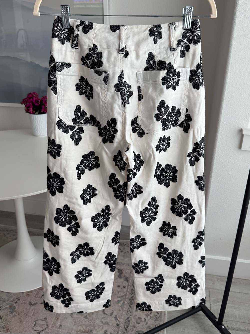 The Colette Cropped Wide-Leg Embroidered Pants by Maeve - Picture 5 of 9
